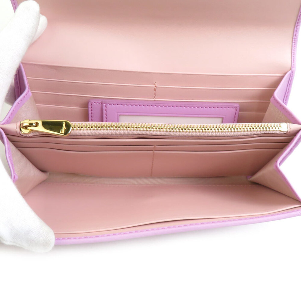 Salvatore Ferragamo Women's Leather Long Wallet in Pink Purple (h31562a) - Picture 2 of 4